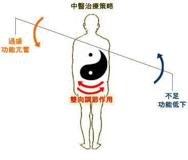 中醫治療手段注重整體調節，往往具有雙向調節作用。