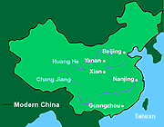 Map of China and Taiwan