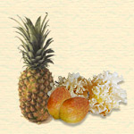 Autumn foods: pineapple, pear and white fungus